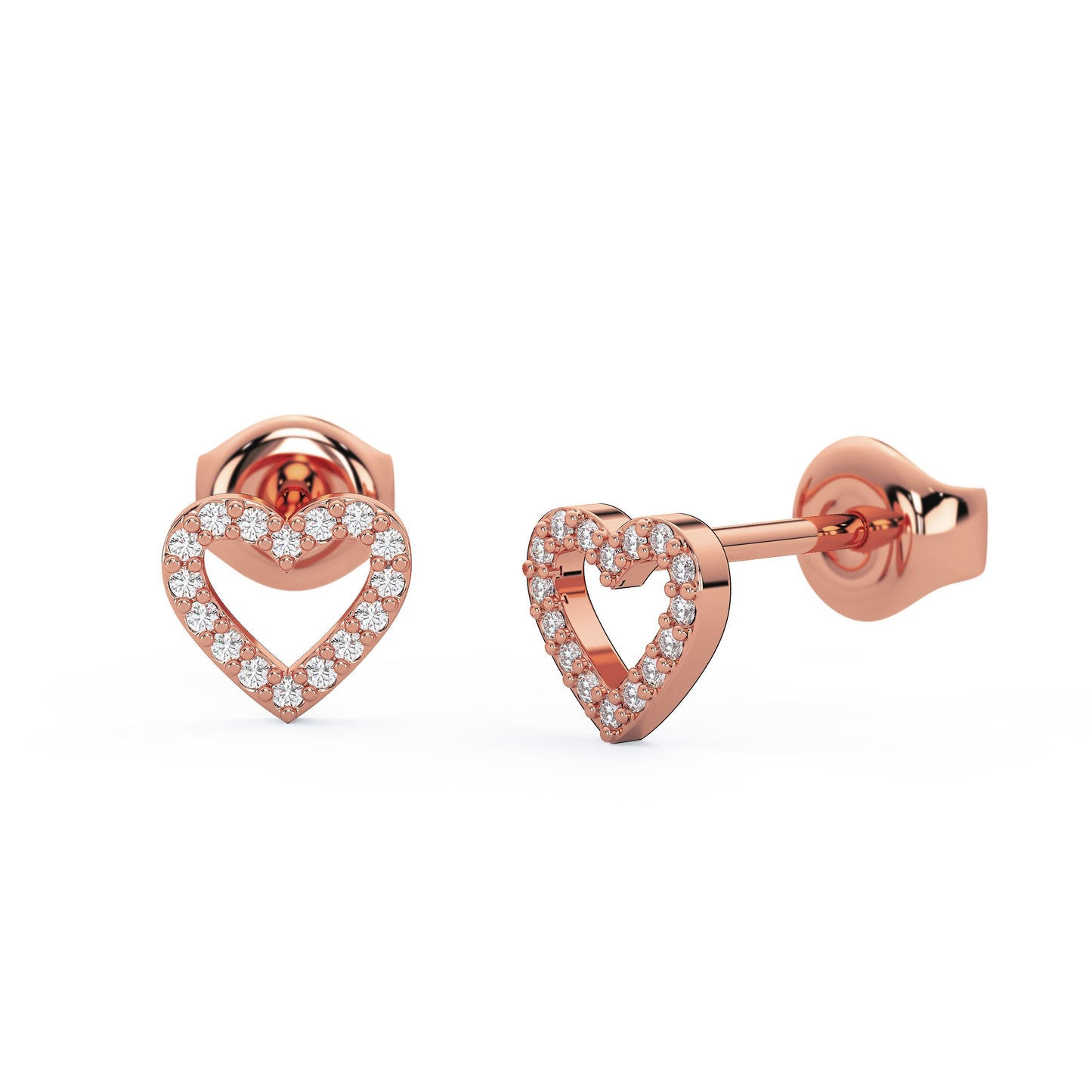 Dainty Diamond Open Heart Studs