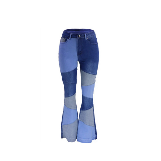 Patchwork Bootcut Jeans