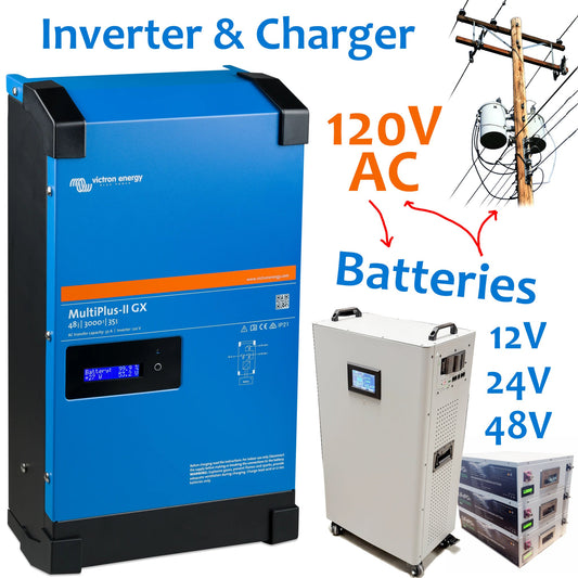 Victron 120V Inverter & Charger - 12/24/48V; 500 - 5000 Watts