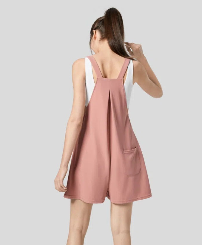 European and American spring and summer casual large pocket loose suspenders