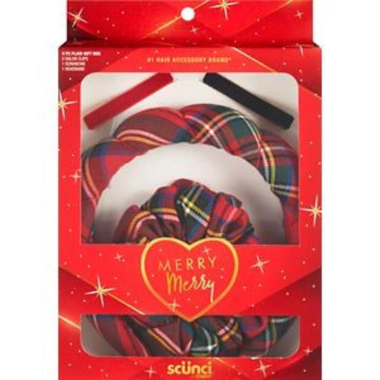 SCUNCI By Conair Plaid Gift Box (4 Ct)
