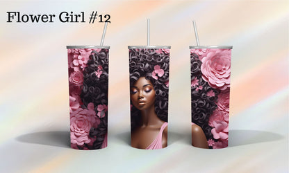 African American Girl covered in Girls Tumbler