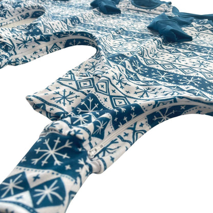 Snowflake Stripes Zip Romper