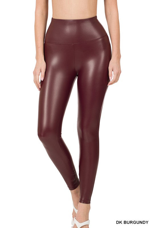 The Marlene High Rise Vegan Leather Tights