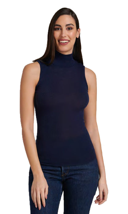 EGi Luxury Wool Silk Turtleneck Sleeveless Top. Proudly Made in Italy (1484)