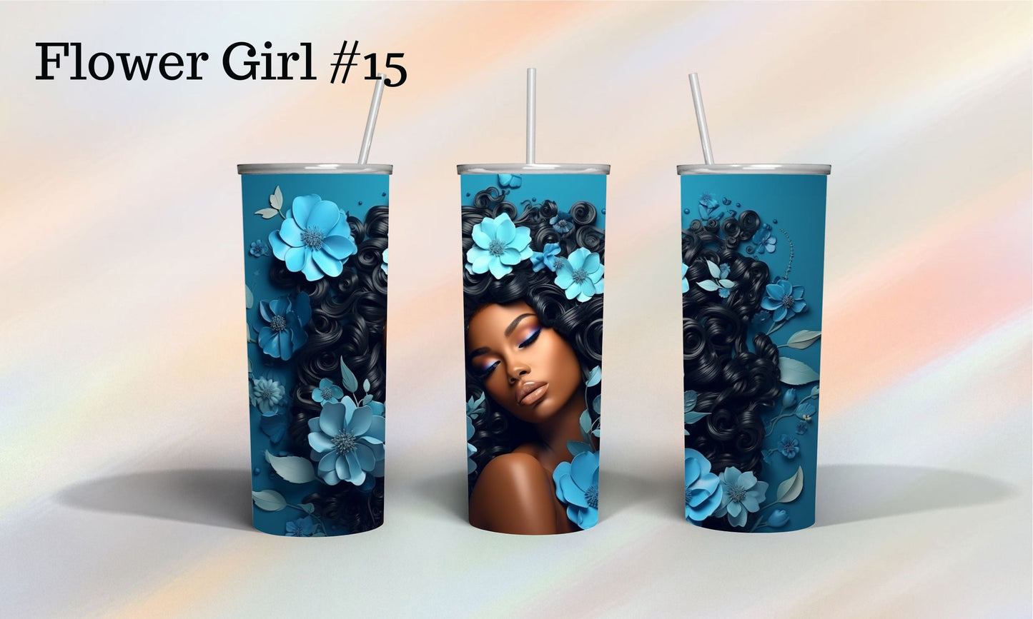African American Girl covered in Girls Tumbler