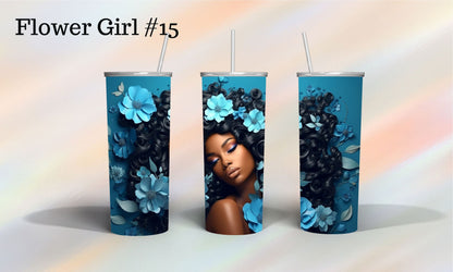 African American Girl covered in Girls Tumbler