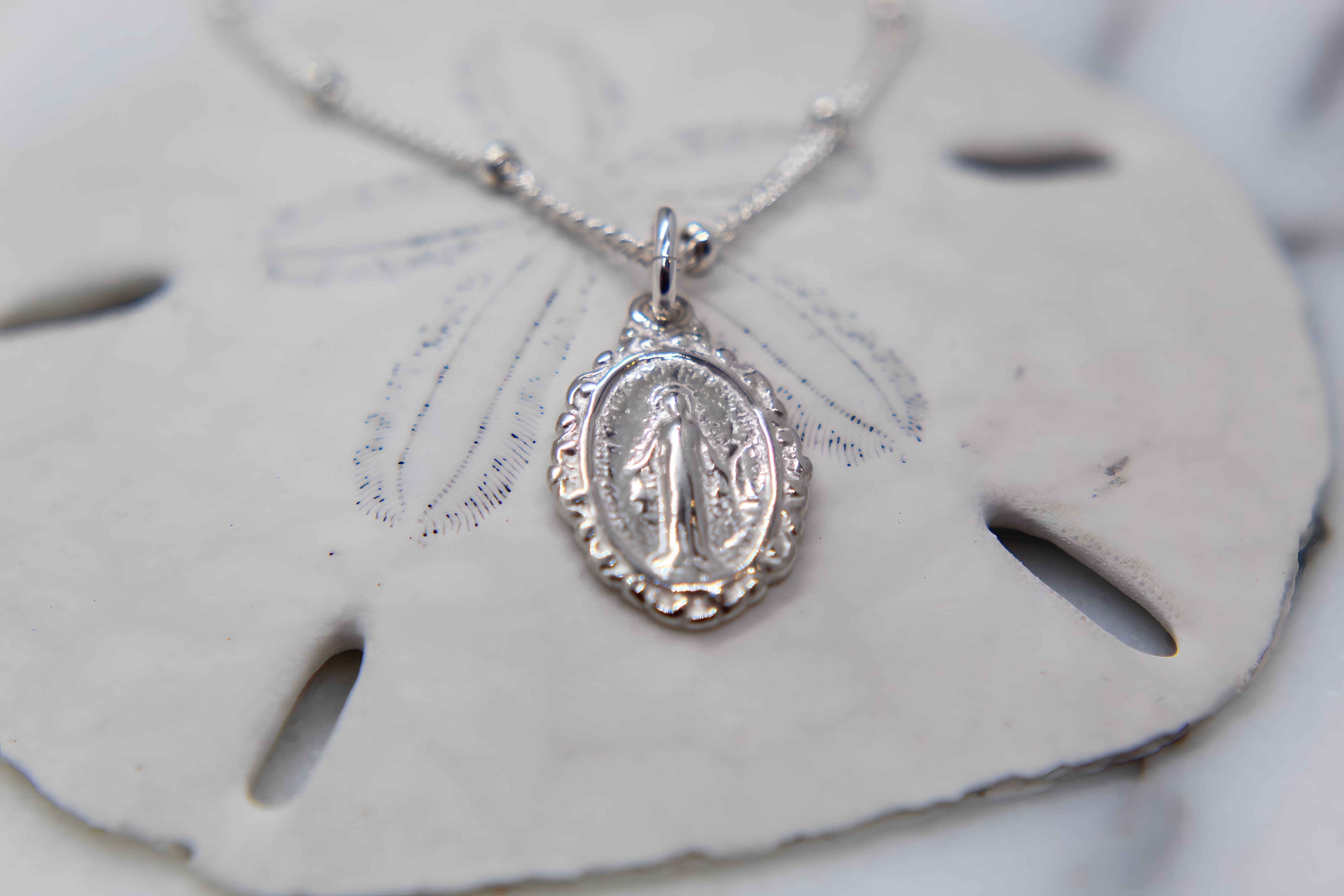 Intricate Miraculous medal necklace-Silver *Made to Order*