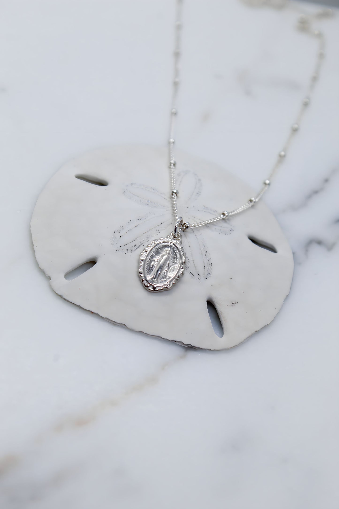 Intricate Miraculous medal necklace-Silver *Made to Order*