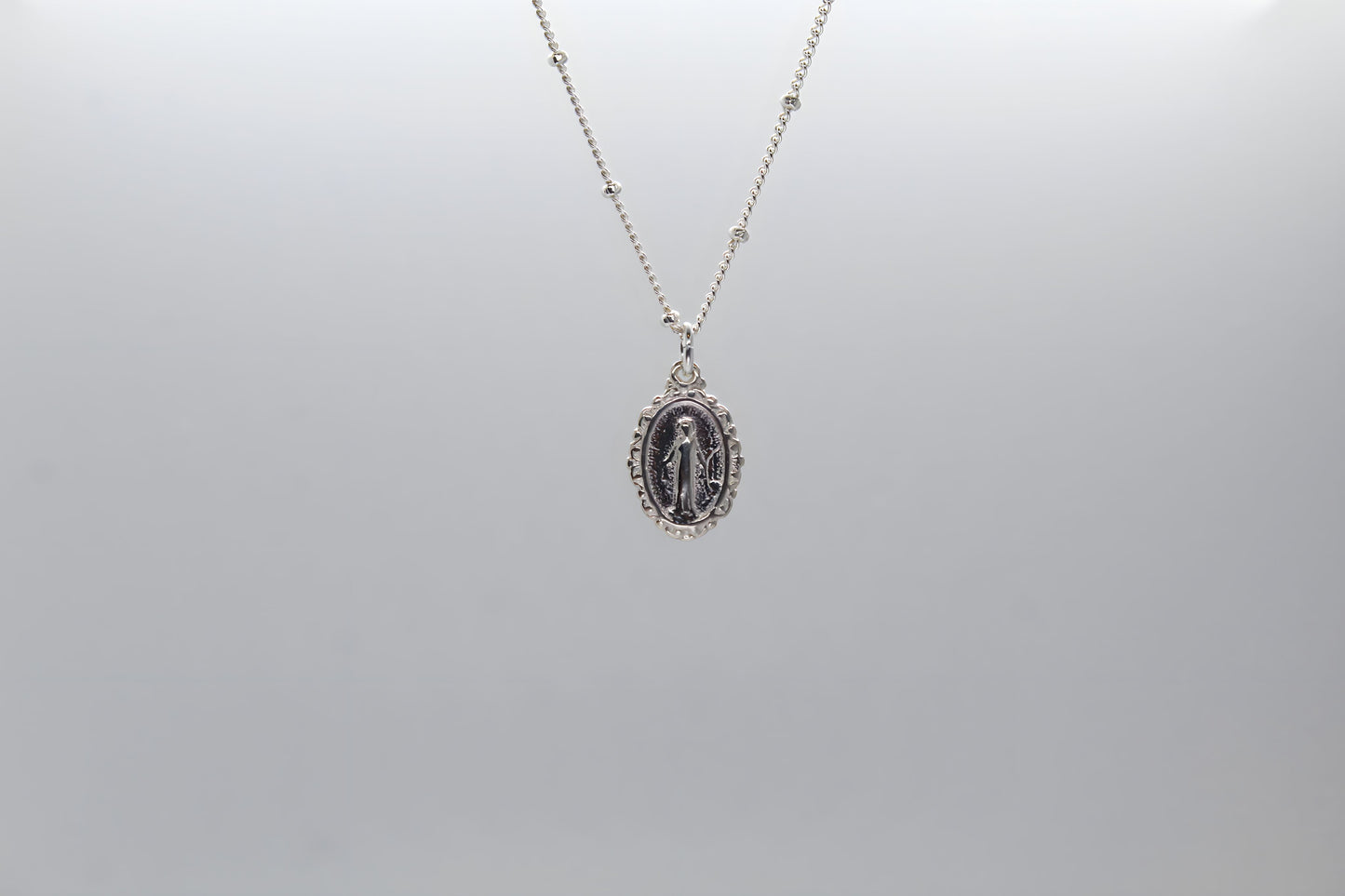 Intricate Miraculous medal necklace-Silver *Made to Order*