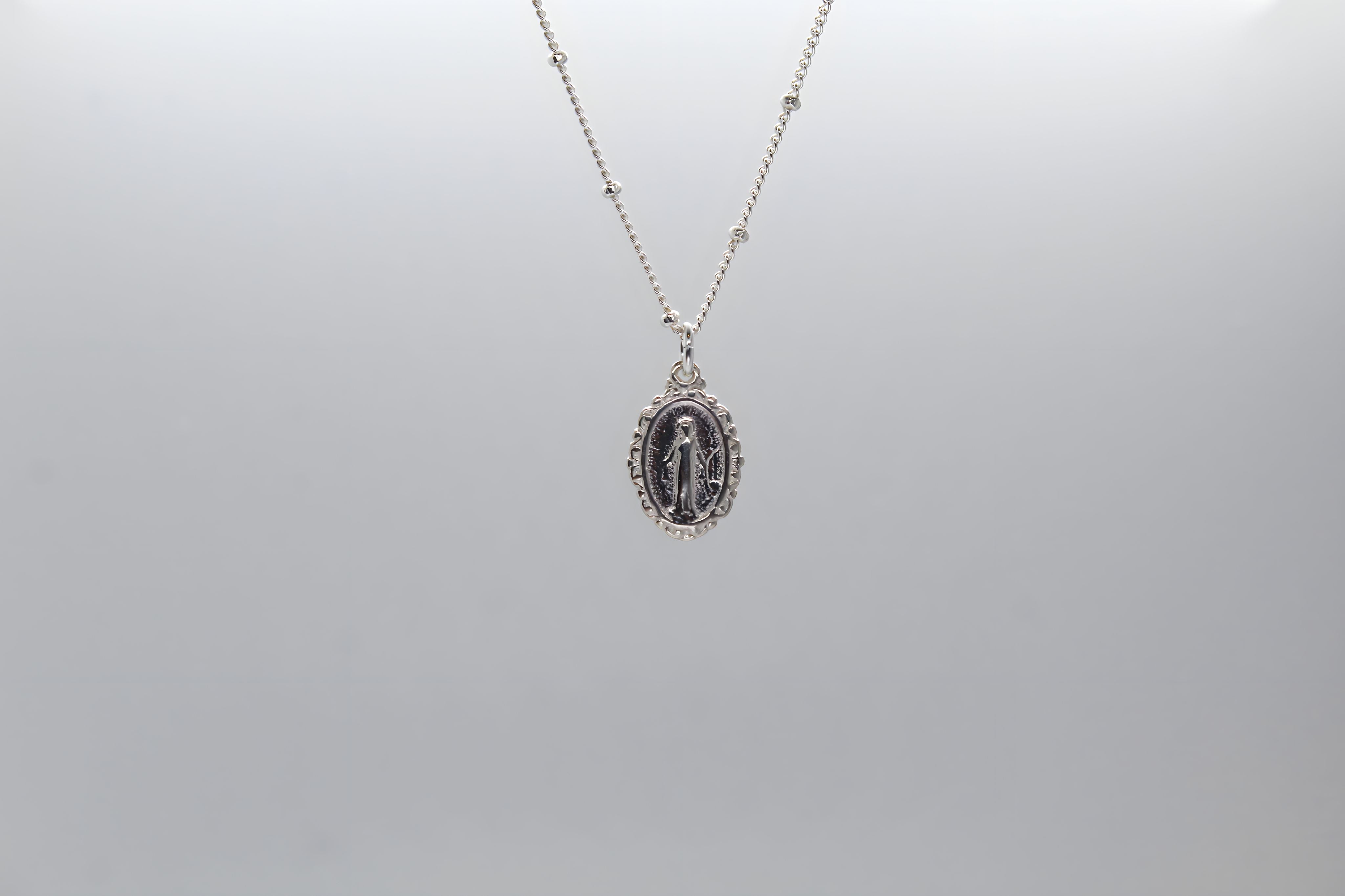 Intricate Miraculous medal necklace-Silver *Made to Order*