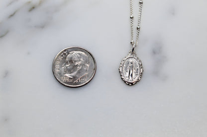 Intricate Miraculous medal necklace-Silver *Made to Order*