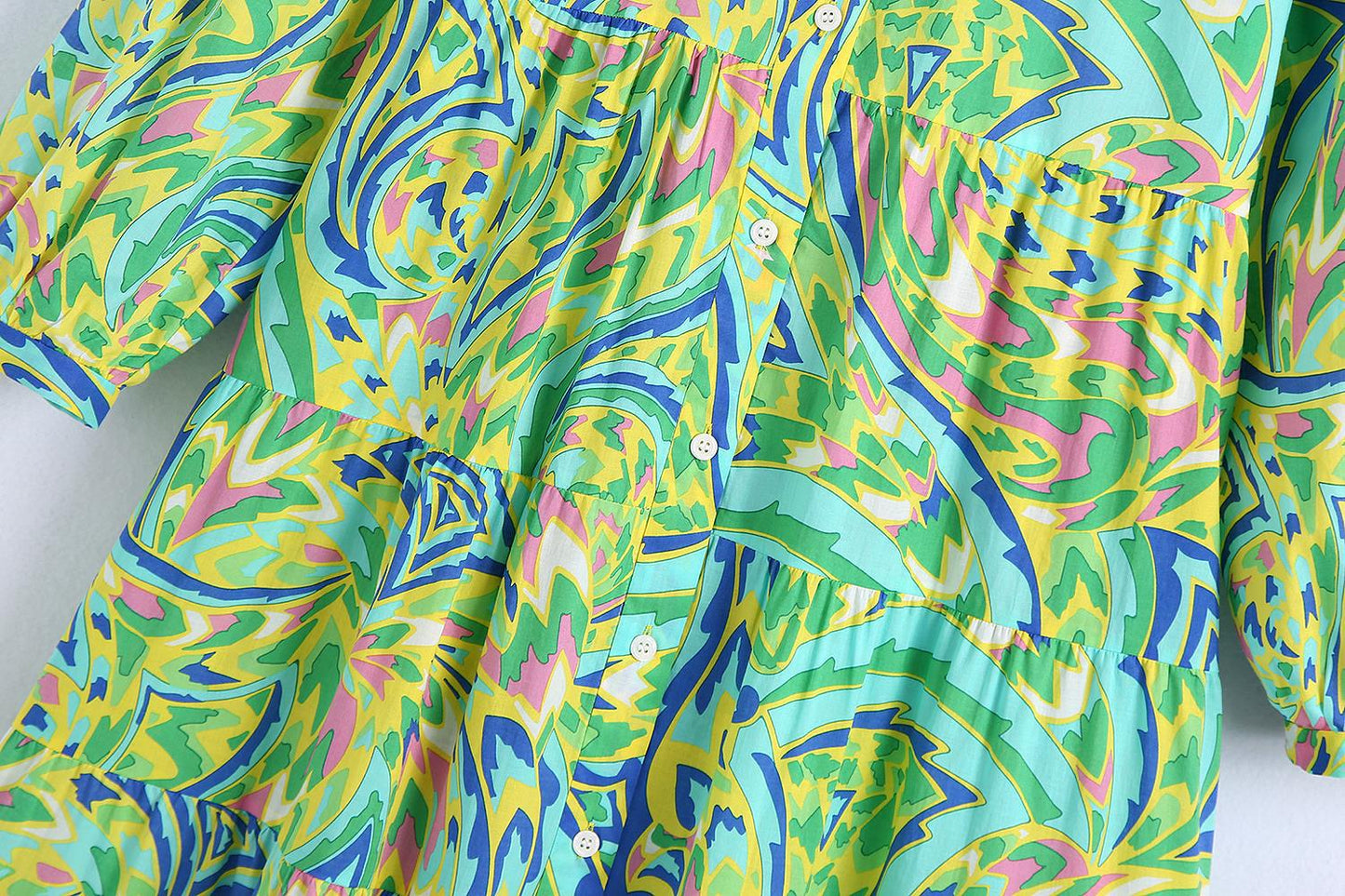 Spring Women's New Long-Sleeved Printed Dress