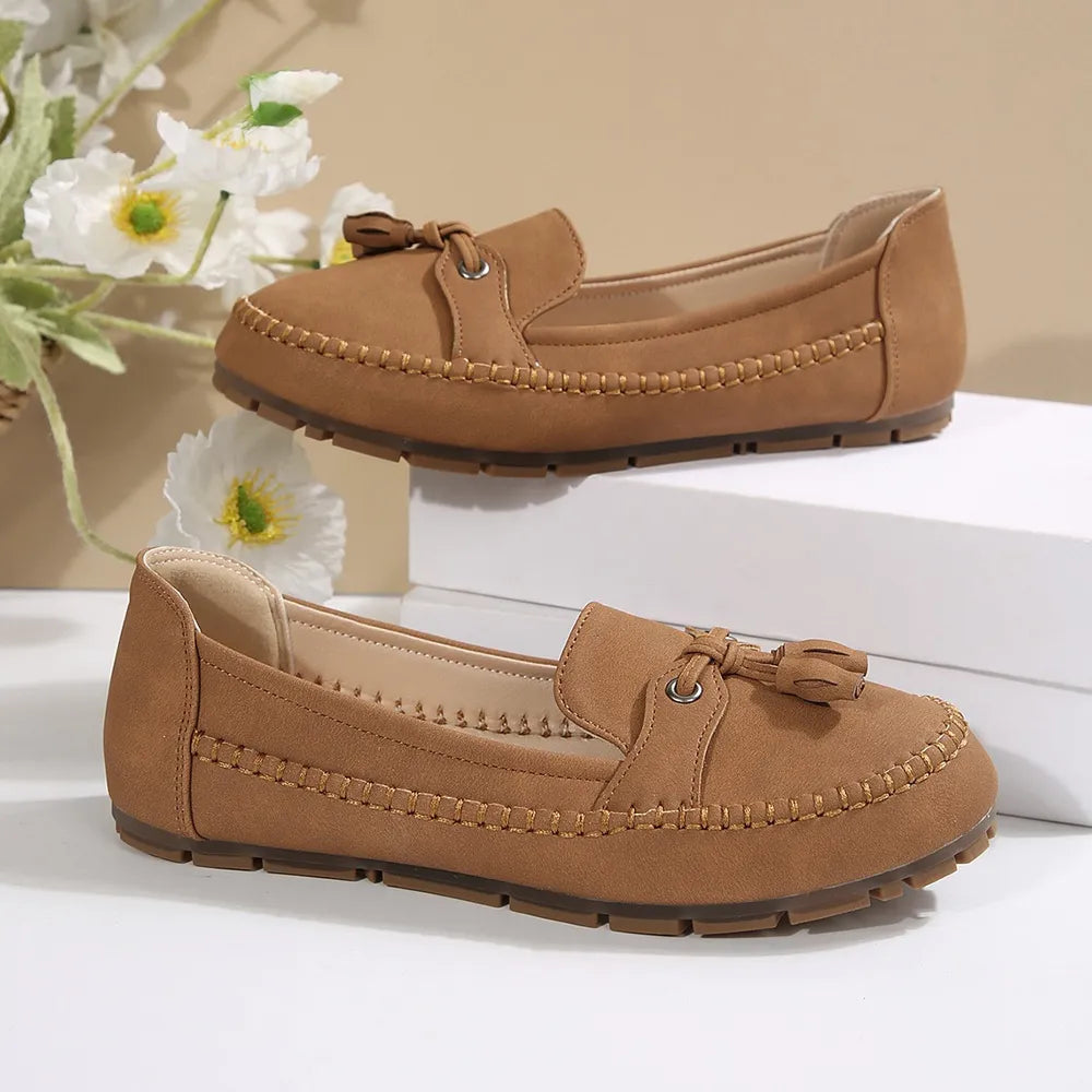 Spring new women's shoes one foot casual leather shoes for women