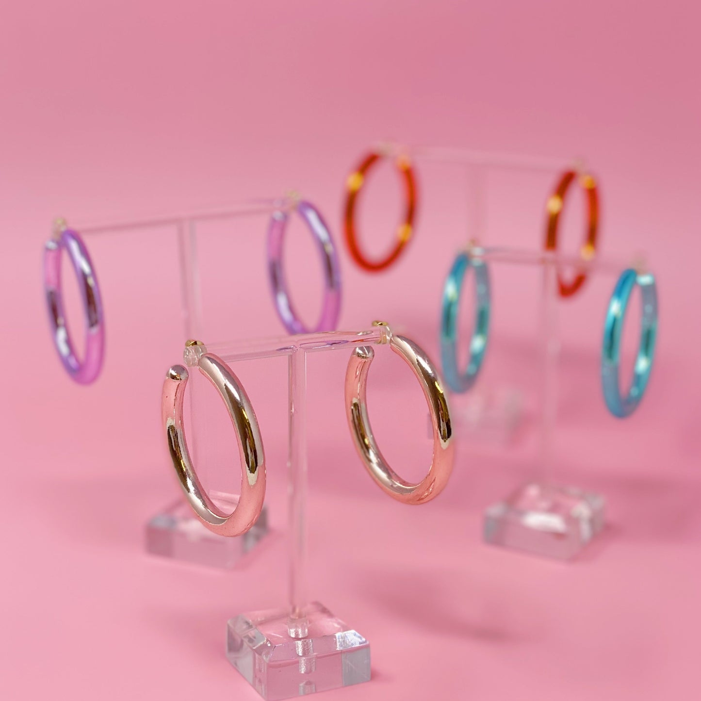 Colored Tube Hoop Earrings