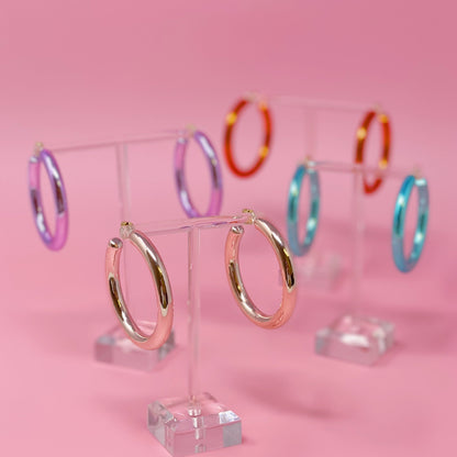 Colored Tube Hoop Earrings