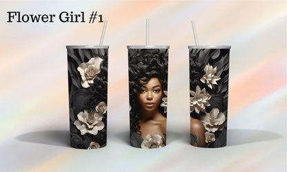 African American Girl covered in Girls Tumbler