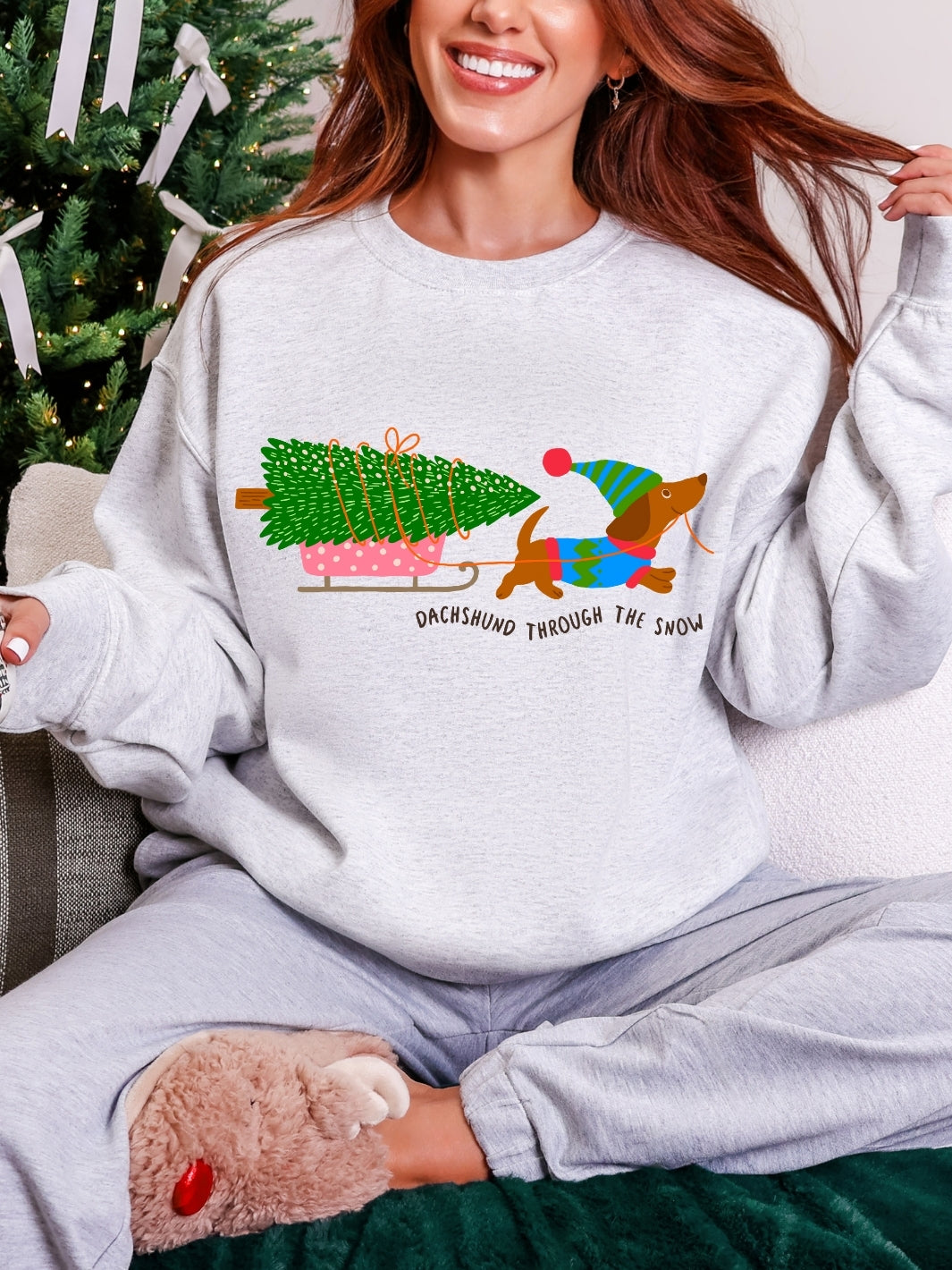 Gildan Dashund Through The Snow Sweatshirt