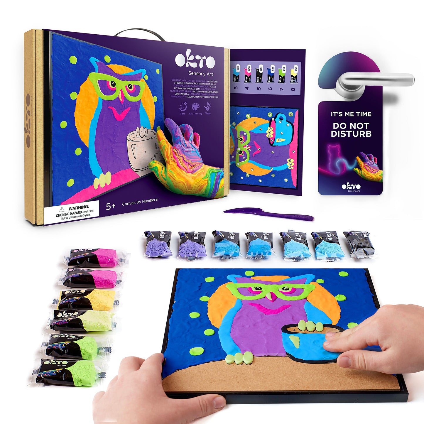 OKTO Clay-by-Numbers Kit – “Owl” (11.4” x 11.4”)