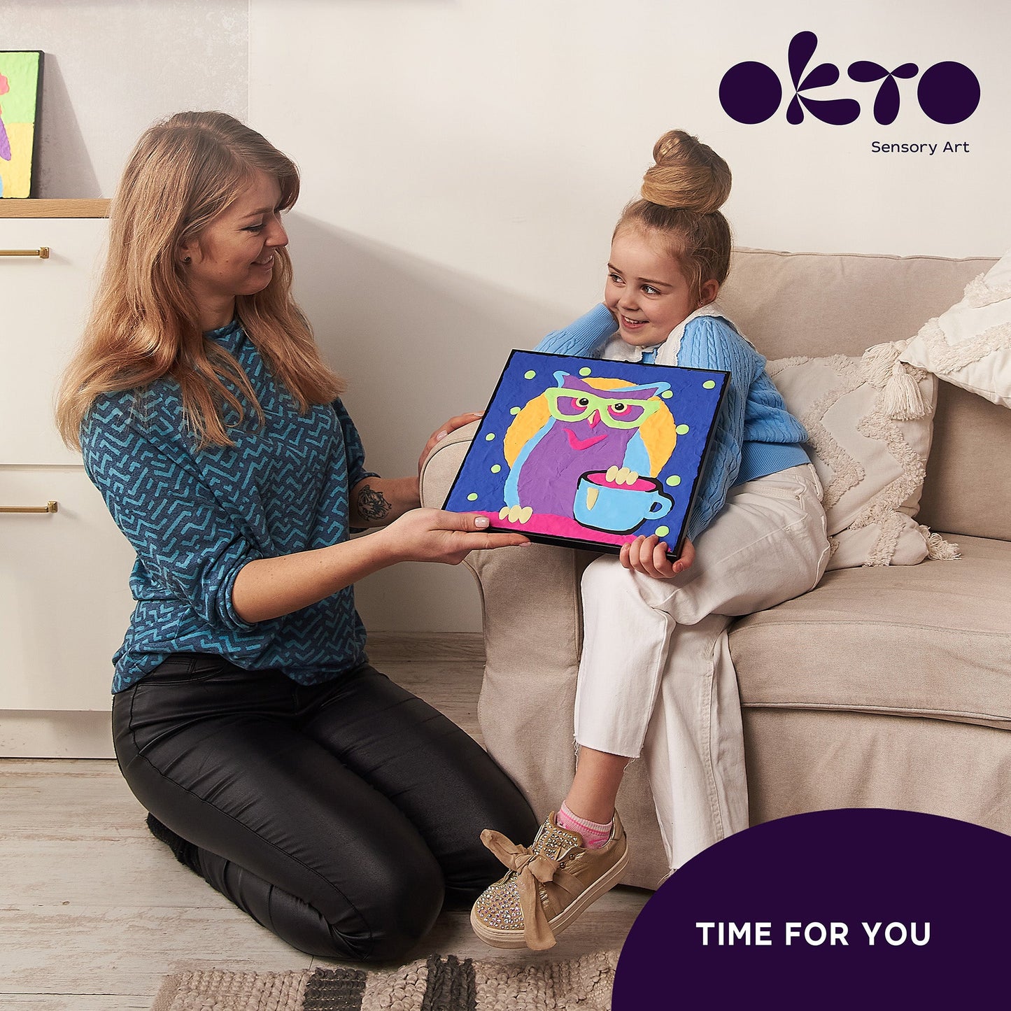 OKTO Clay-by-Numbers Kit – “Owl” (11.4” x 11.4”)