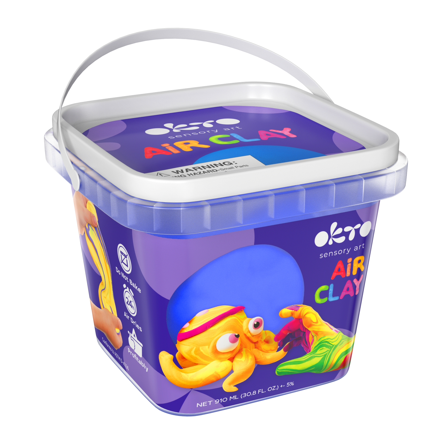 OKTO Air Dry Clay Bucket, 910 ml (31 fl oz) — Blue — Ages 8+