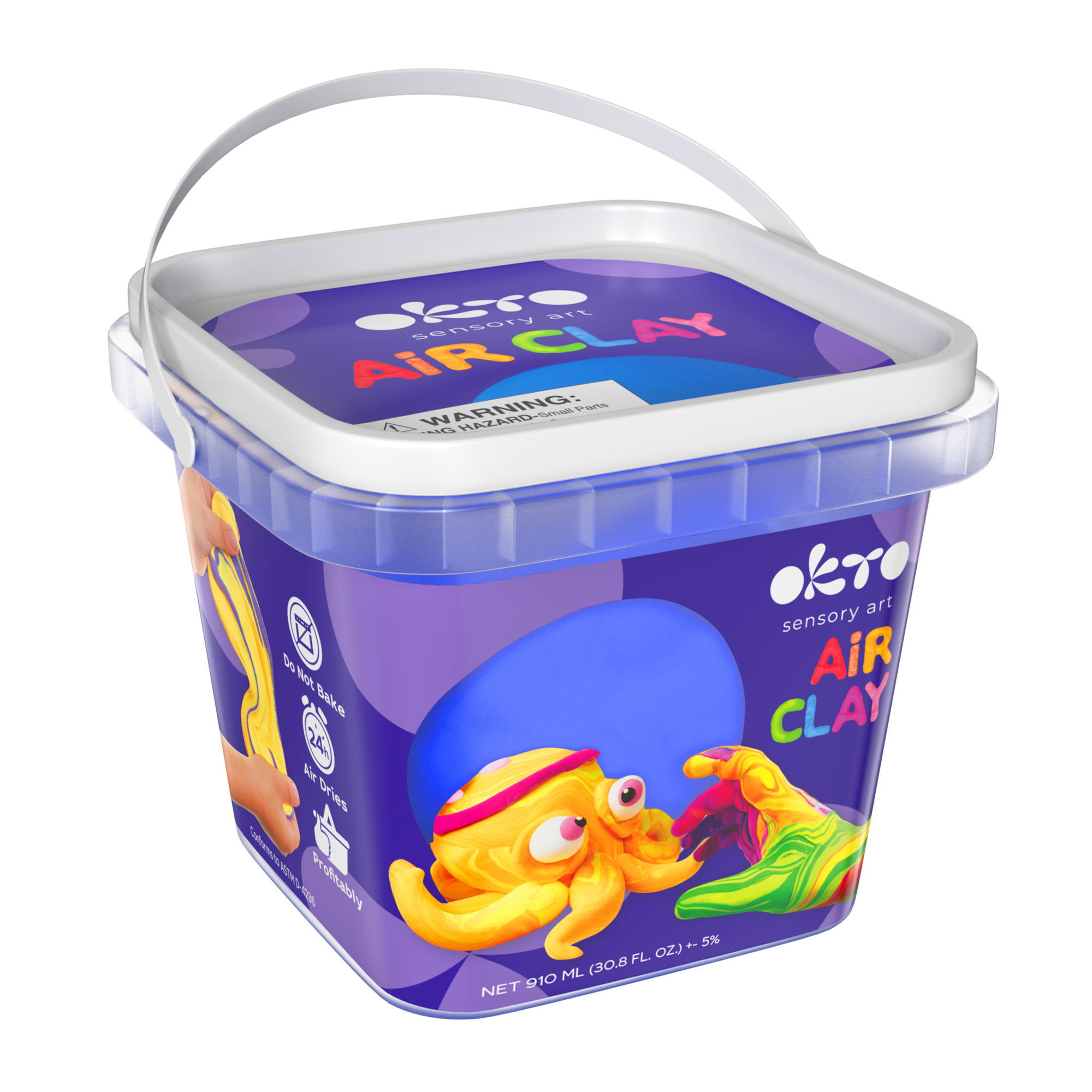 OKTO Air Dry Clay Bucket, 910 ml (31 fl oz) — Blue — Ages 8+