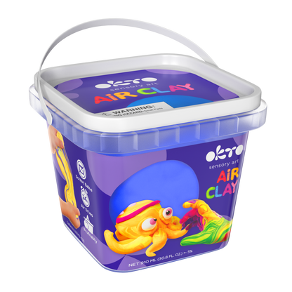 OKTO Air Dry Clay Bucket, 910 ml (31 fl oz) — Blue — Ages 8+