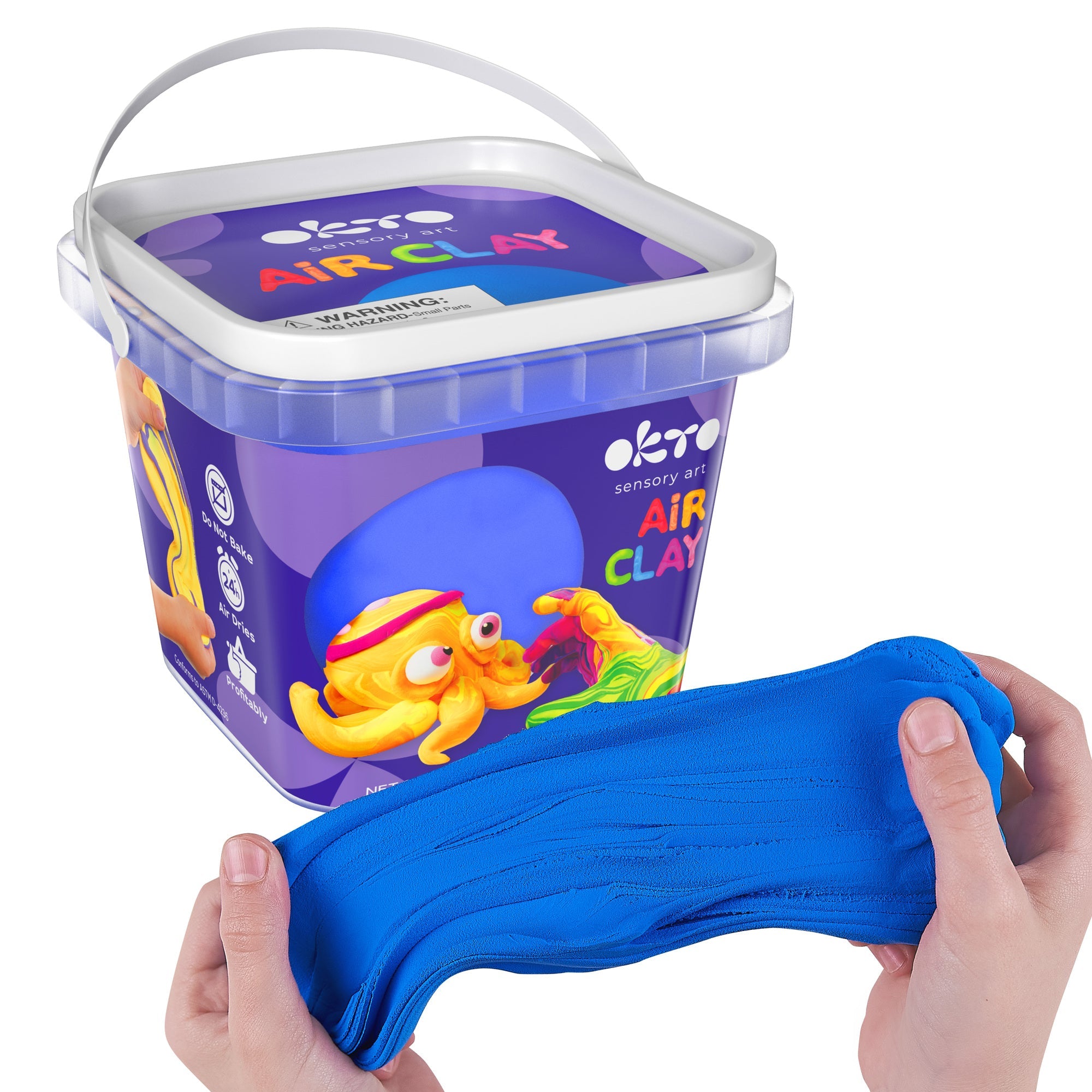OKTO Air Dry Clay Bucket, 910 ml (31 fl oz) — Blue — Ages 8+