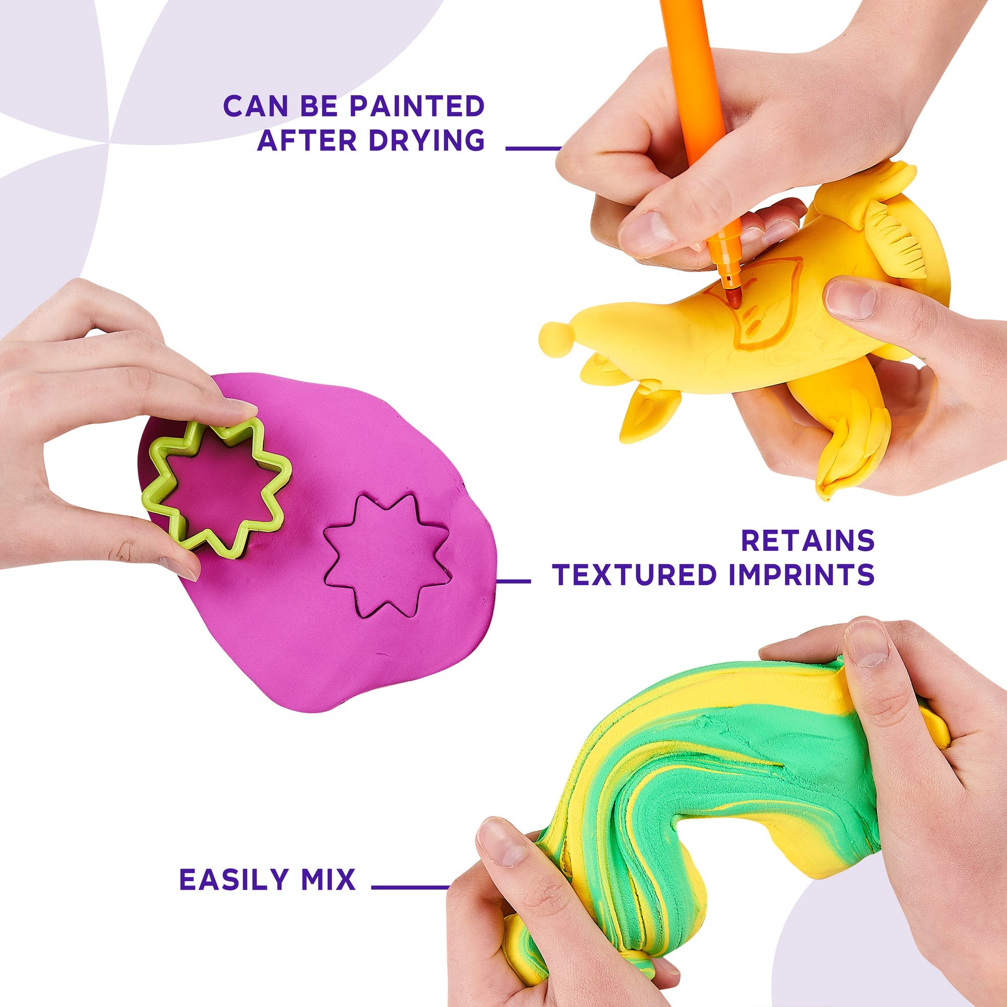 OKTO Air Dry Clay Bucket, 910 ml (31 fl oz) — Yellow — Ages 8+