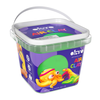 OKTO Air Dry Clay Bucket, 910 ml (31 fl oz) — Green — Ages 8+