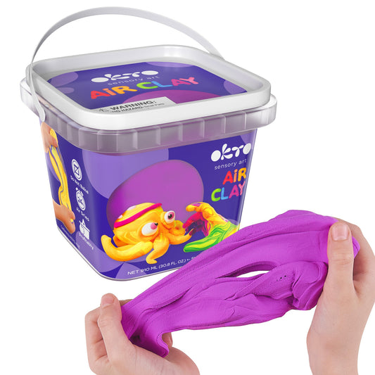 OKTO Air Dry Clay Bucket, 910 ml (31 fl oz) — Purple — Ages 8+
