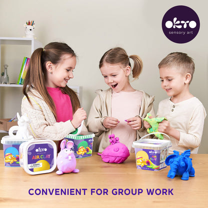 OKTO Air Dry Clay Bucket, 910 ml (31 fl oz) — Purple — Ages 8+