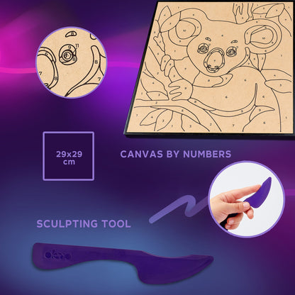 OKTO Clay by Numbers — Koala — (~11.4×11.4 in) — Ages 5+