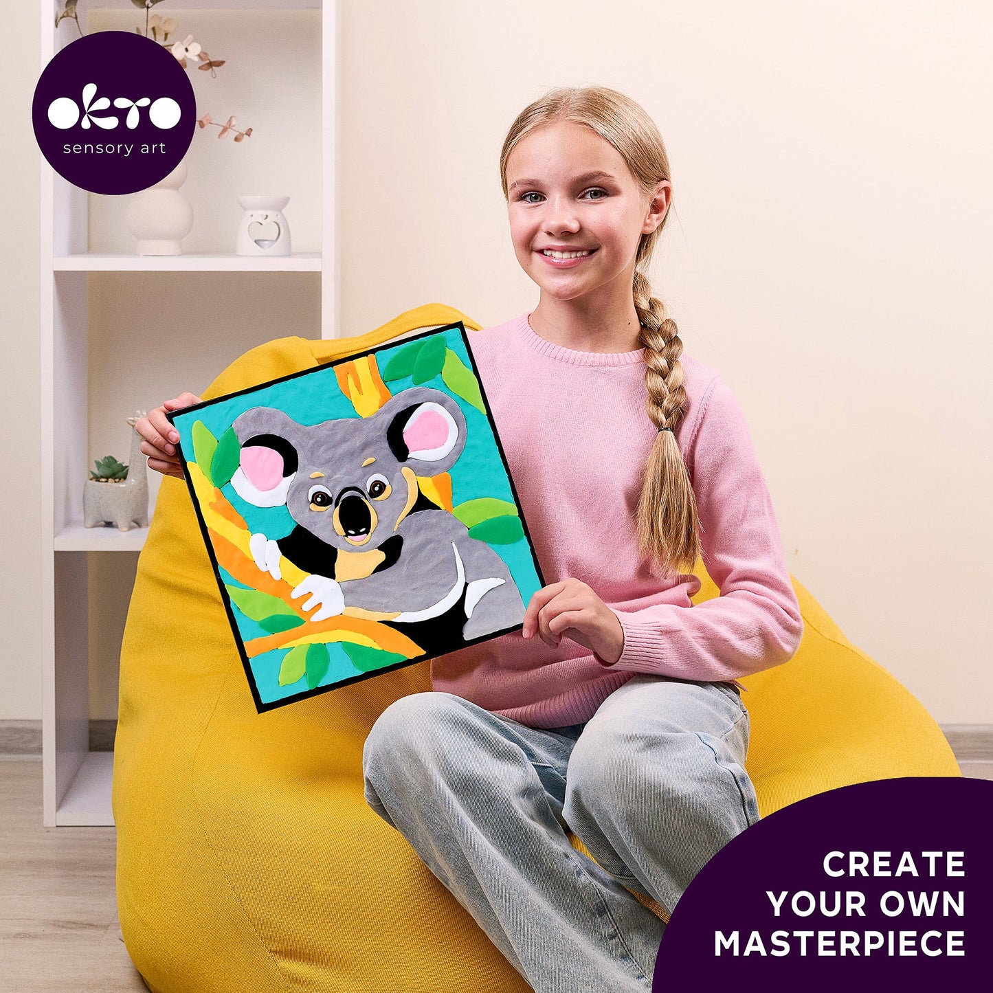 OKTO Clay by Numbers — Koala — (~11.4×11.4 in) — Ages 5+
