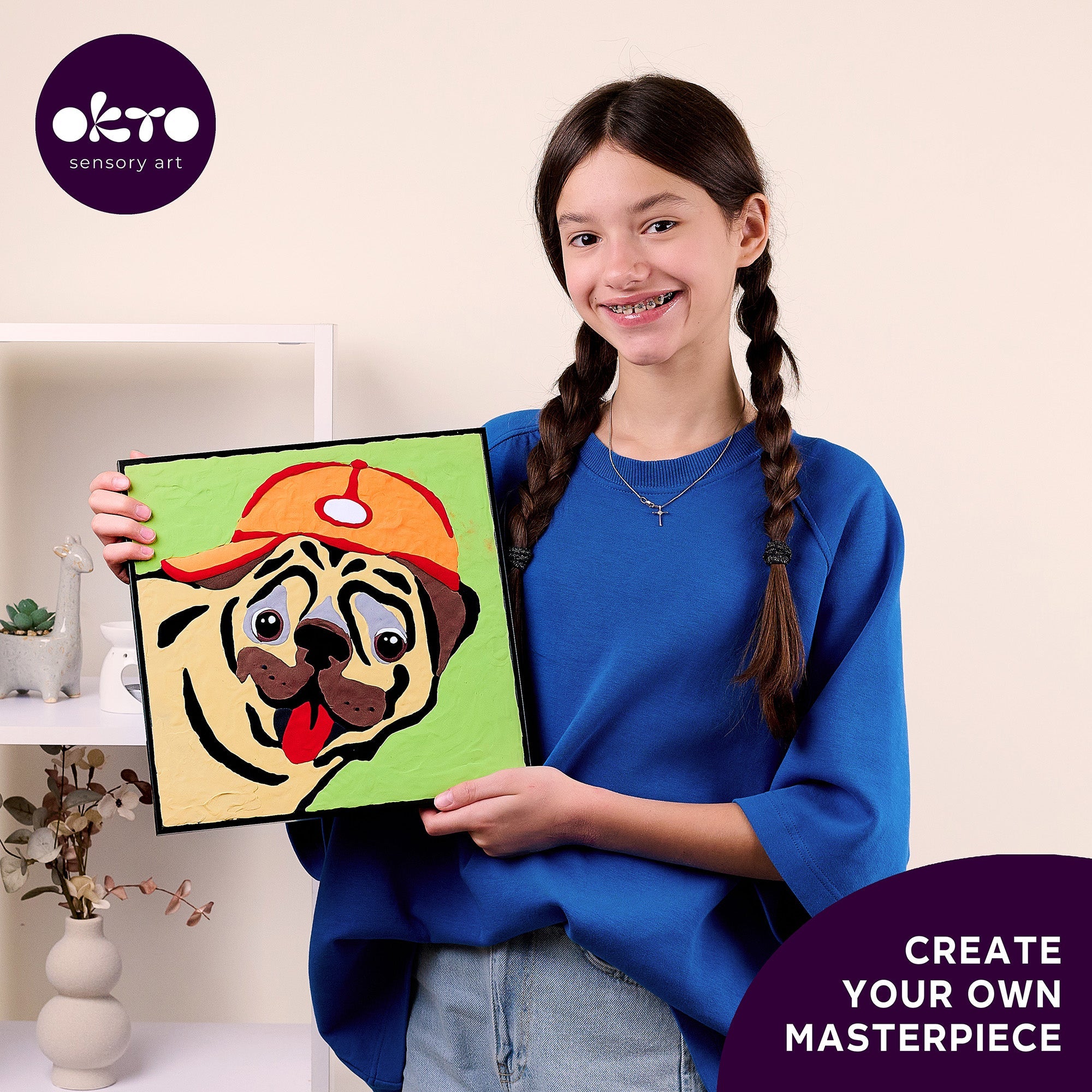 OKTO Clay by Numbers — Pug Dog — (16.54×12.01 in) — Ages 5+