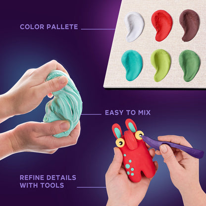 OKTO Little Worlds — Mommy Troll — Foam Air‑Dry Clay Wooden Art Kit (~8.3″ Square) — Ages 8+