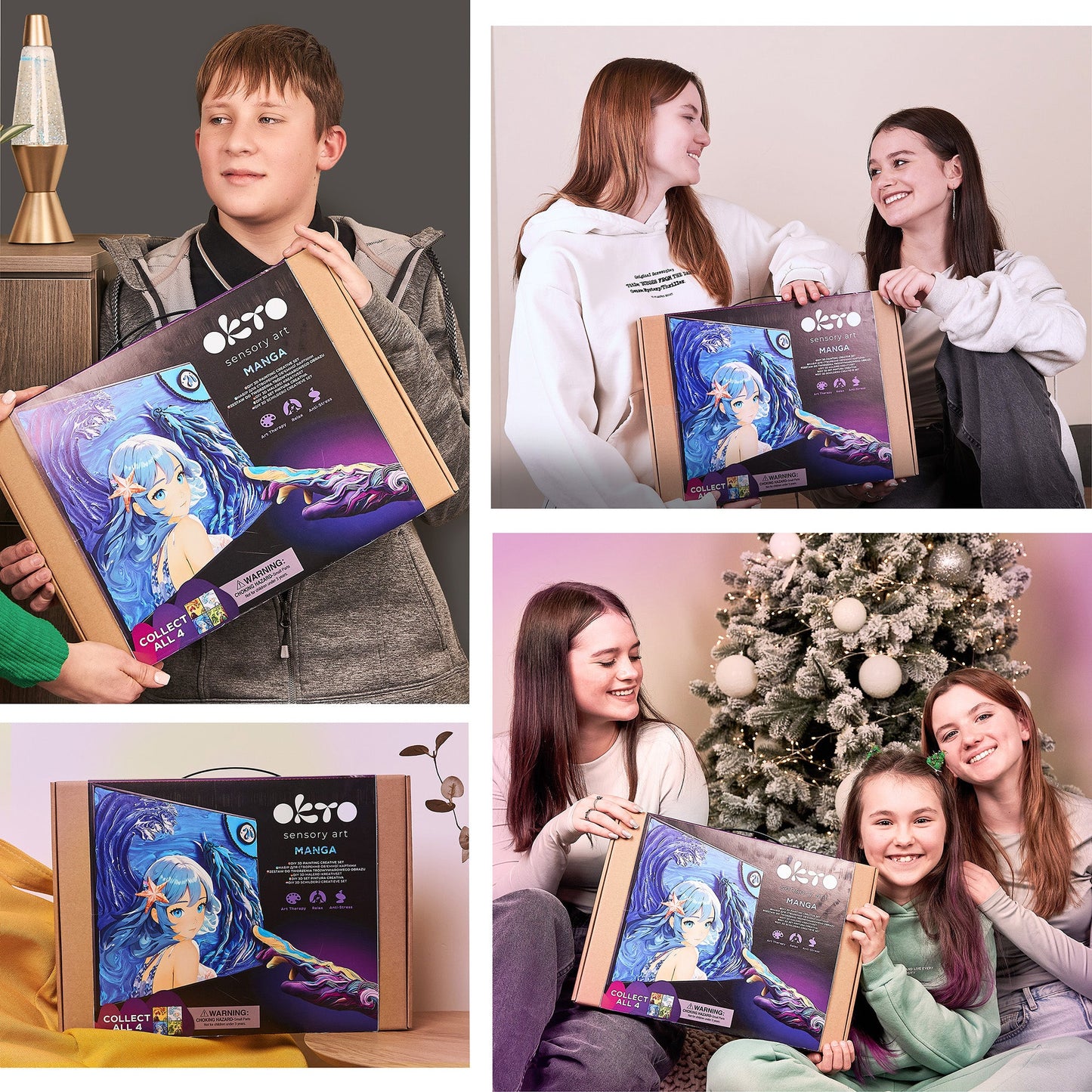 OKTO Manga Elements — Water — 3D Clay Canvas Kit (11.8×15.7 in) — Ages 10+