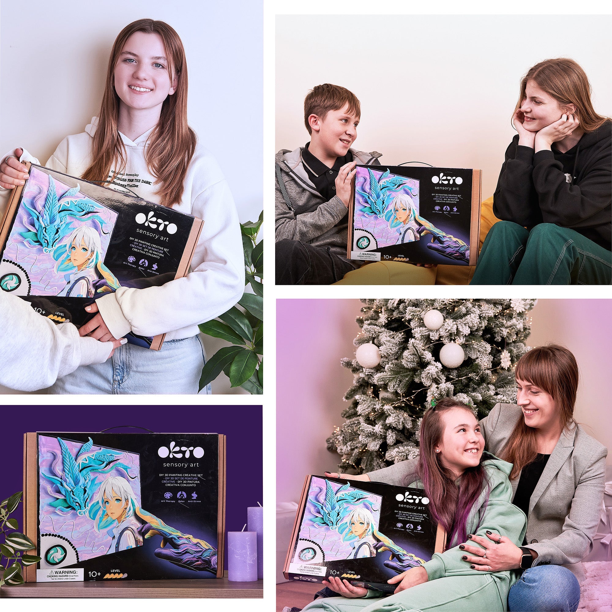 OKTO Manga Elements — Air — 3D Clay Canvas Kit (11.8×15.7 in) — Ages 10+