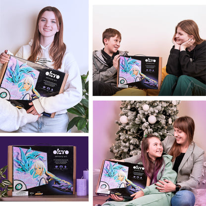 OKTO Manga Elements — Air — 3D Clay Canvas Kit (11.8×15.7 in) — Ages 10+