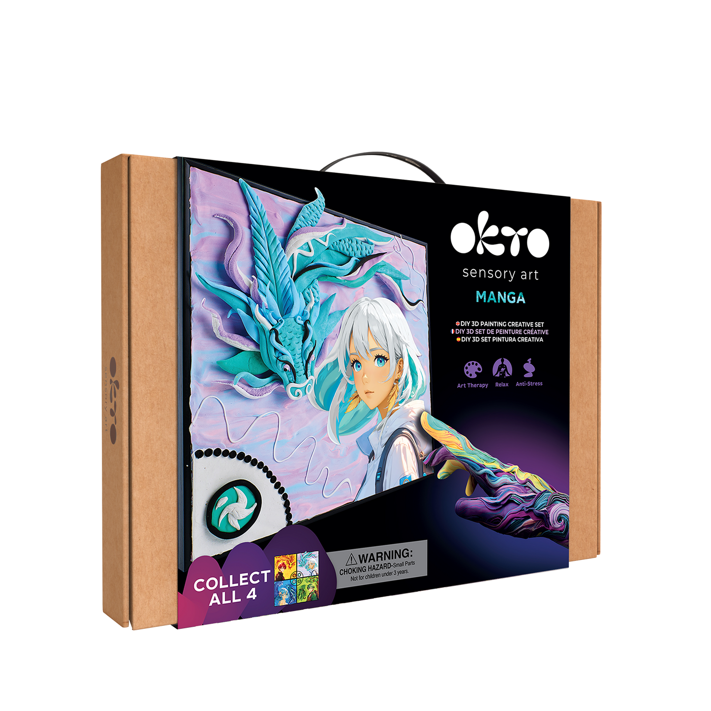 OKTO Manga Elements — Air — 3D Clay Canvas Kit (11.8×15.7 in) — Ages 10+