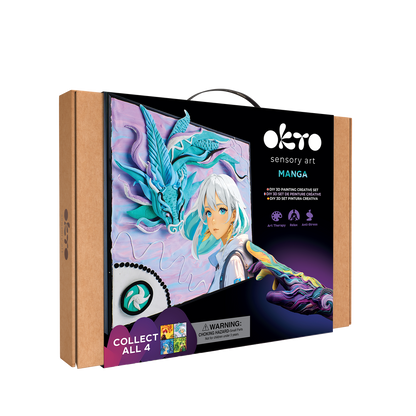 OKTO Manga Elements — Air — 3D Clay Canvas Kit (11.8×15.7 in) — Ages 10+