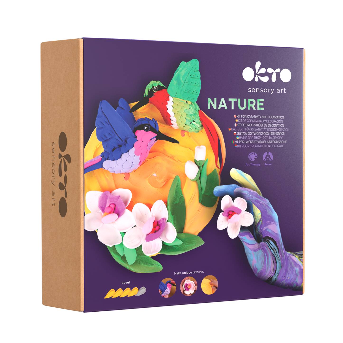 OKTO Air-Dry Clay 3D Painting Kit – 3D Hummingbirds (11.4 x 11.4 in)