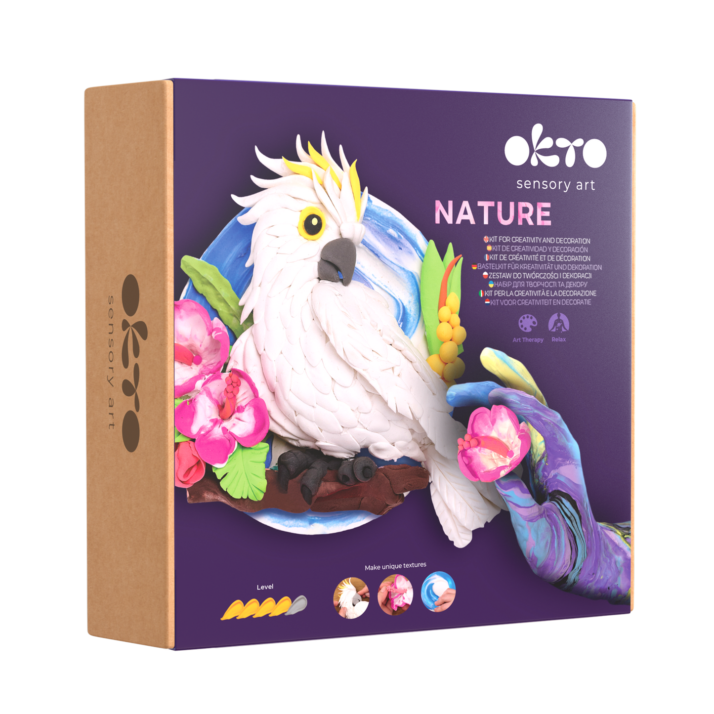 OKTO Air-Dry Clay 3D Painting Kit – 3D Cockatoo (11.4 x 11.4 in)