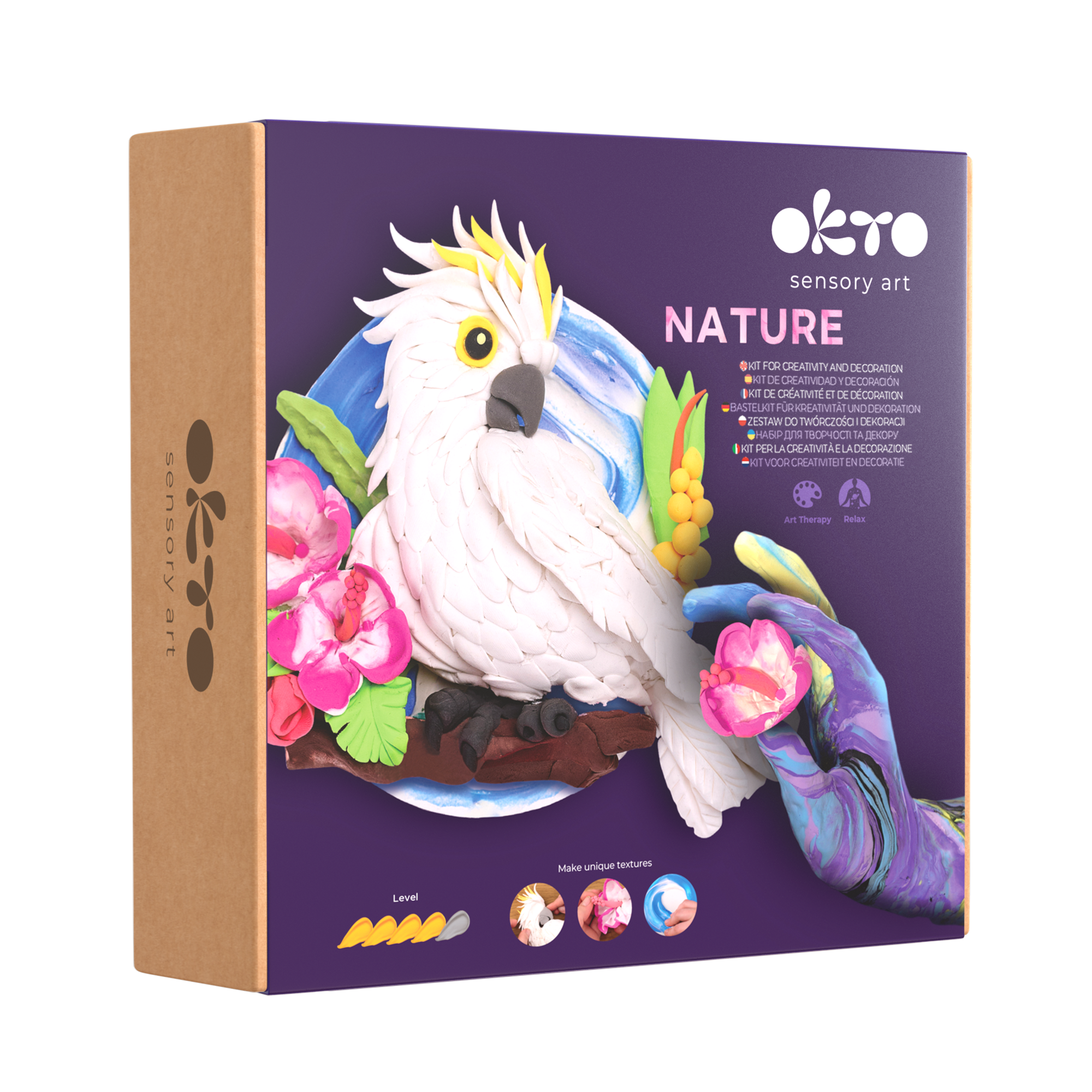 OKTO Air-Dry Clay 3D Painting Kit – 3D Cockatoo (11.4 x 11.4 in)