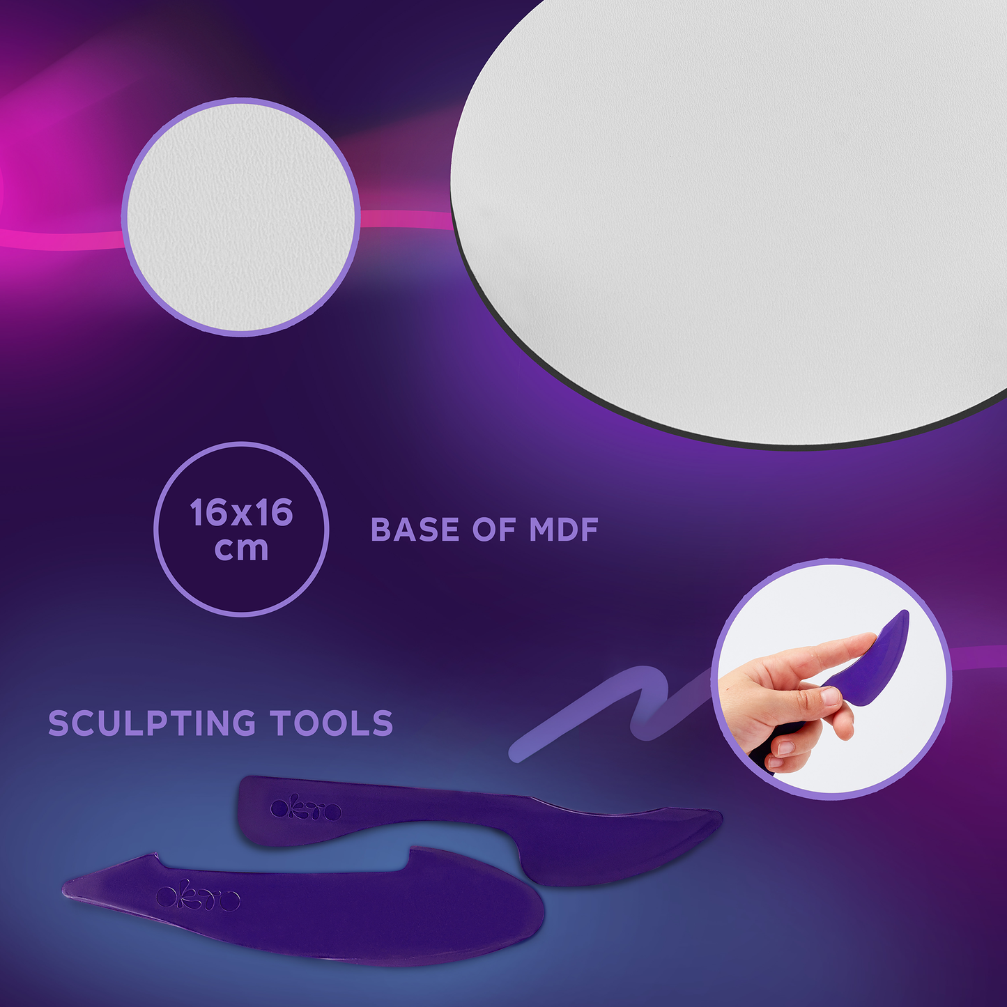 OKTO Air-Dry Clay 3D Painting Kit – 3D Cockatoo (11.4 x 11.4 in)