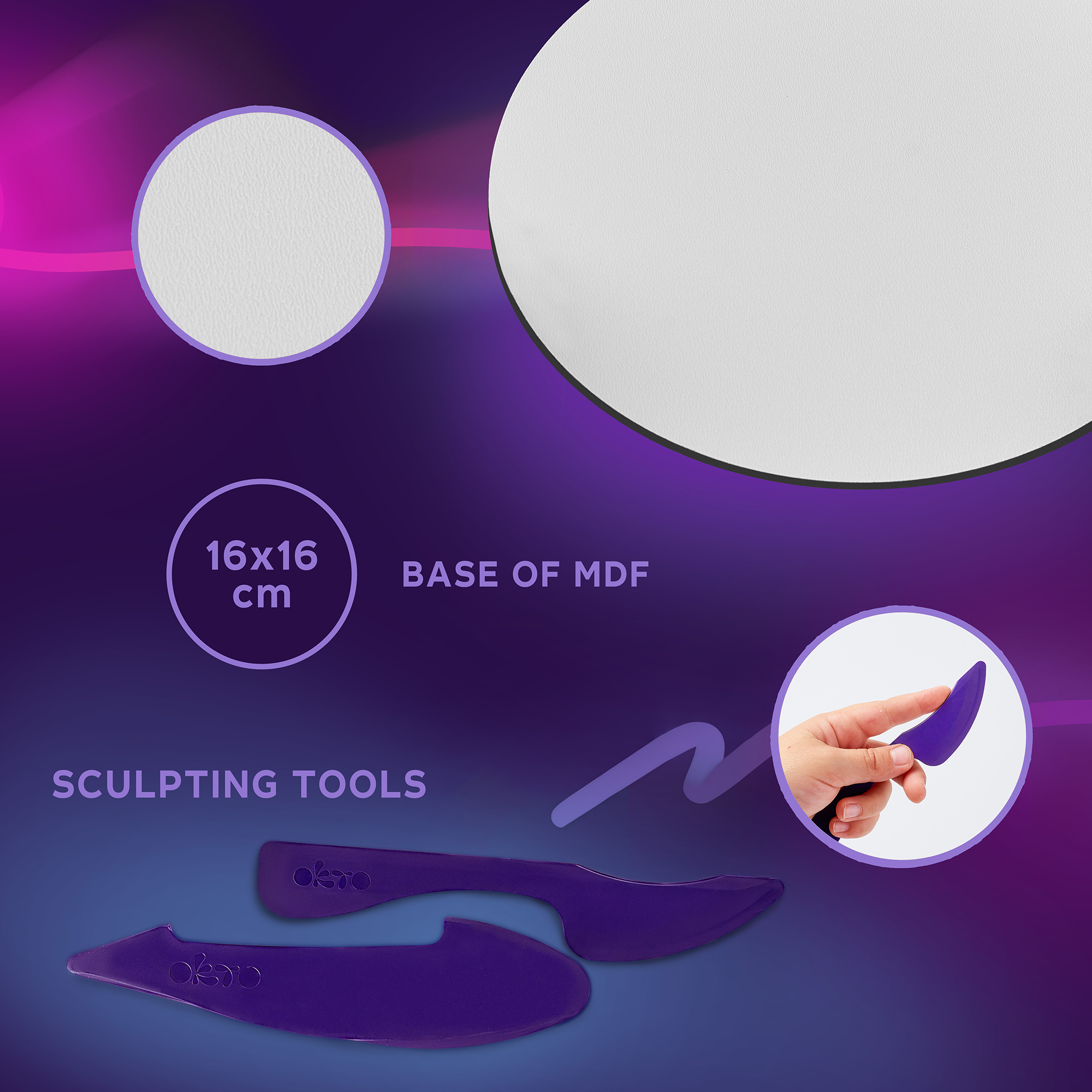 OKTO Air-Dry Clay 3D Painting Kit – 3D Cockatoo (11.4 x 11.4 in)