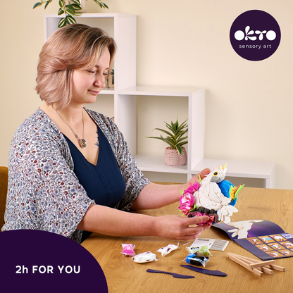 OKTO Air-Dry Clay 3D Painting Kit – 3D Cockatoo (11.4 x 11.4 in)