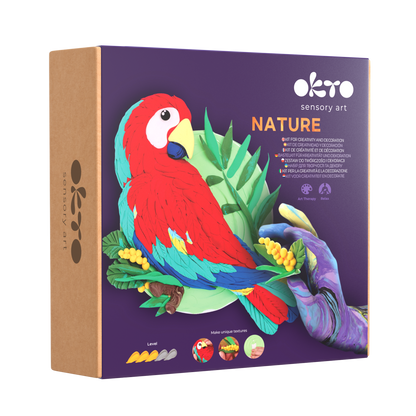 OKTO Air-Dry Clay 3D Painting Kit – 3D Picture Macaw (11.4 x 11.4 in)