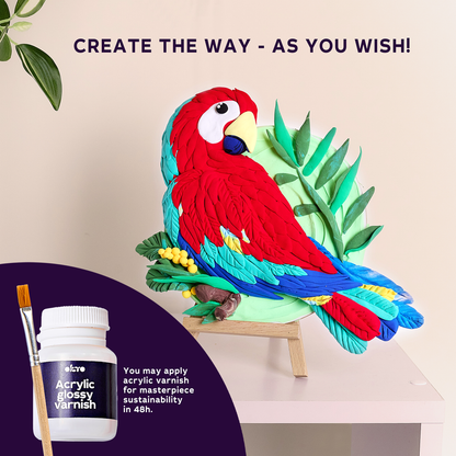 OKTO Air-Dry Clay 3D Painting Kit – 3D Picture Macaw (11.4 x 11.4 in)