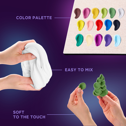 OKTO Air-Dry Clay 3D Painting Kit – 3D Winter Vibes (11.4 x 11.4 in)